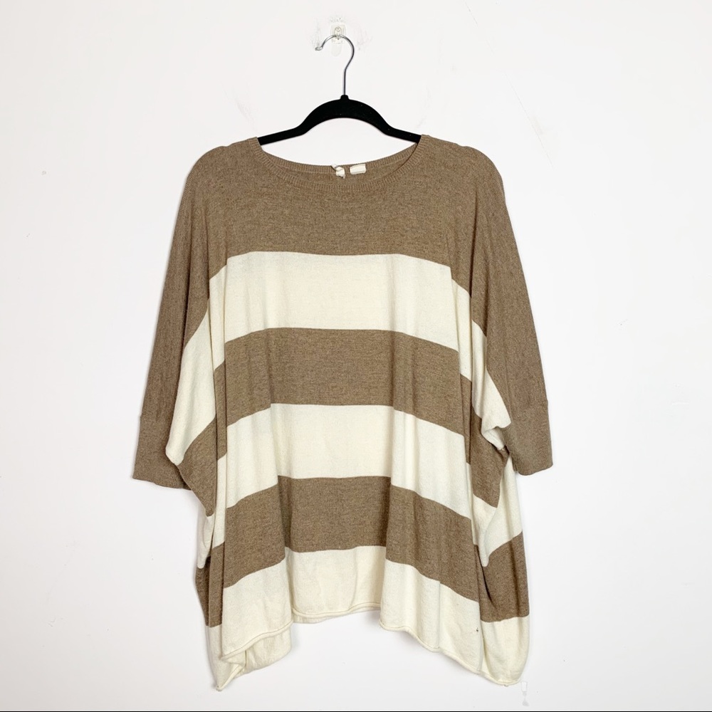 Anthropologie Striped Boxy Sweater by Moth Large
